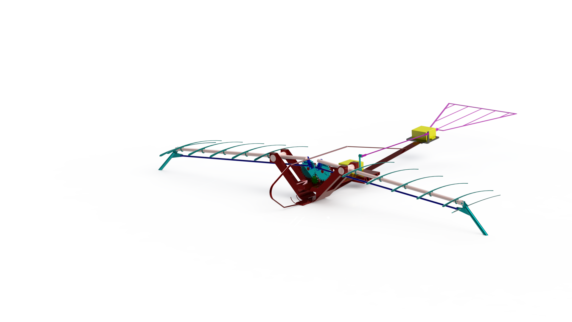 扑翼机机械仿生鸟结构3D图纸 Solidworks设计(1)